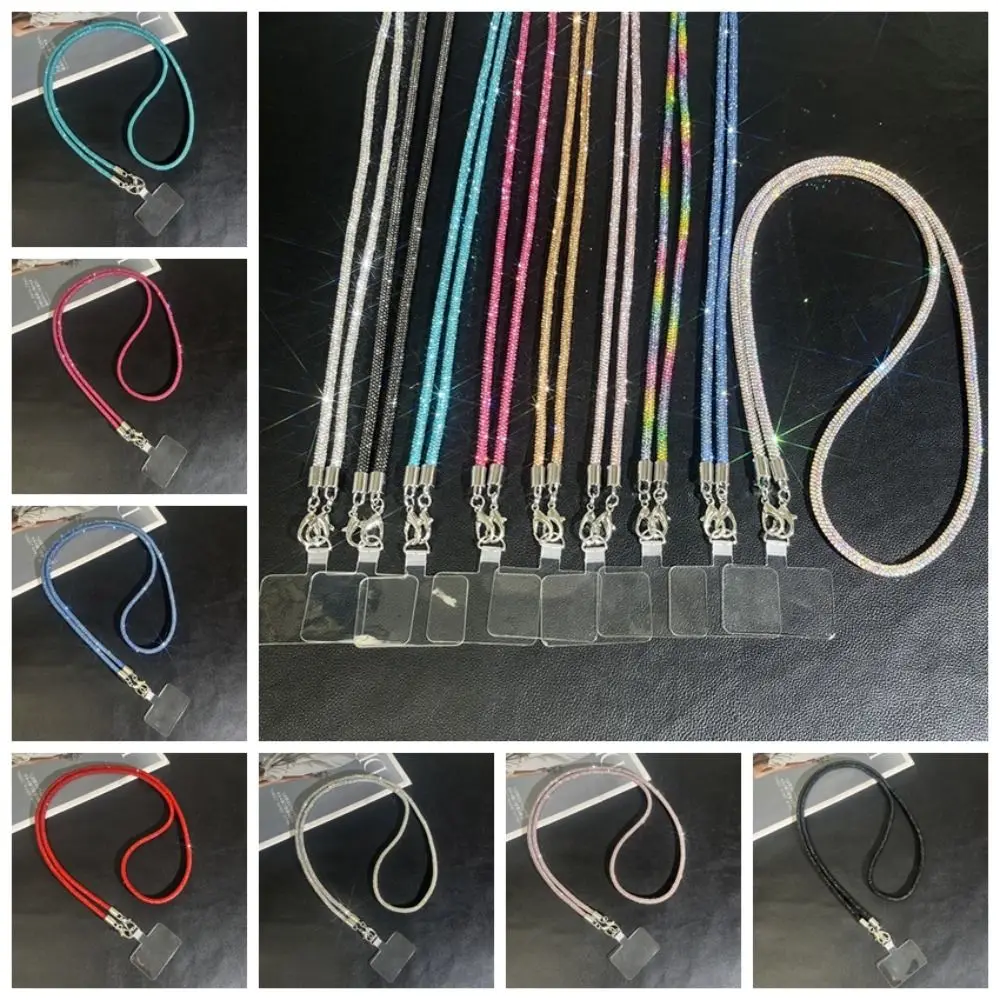 

Hanging Cord Glitter Rhinestone Phone Lanyard Long Style Crossbody Chain Mobile Phone Chain Anti Loss Anti Drop