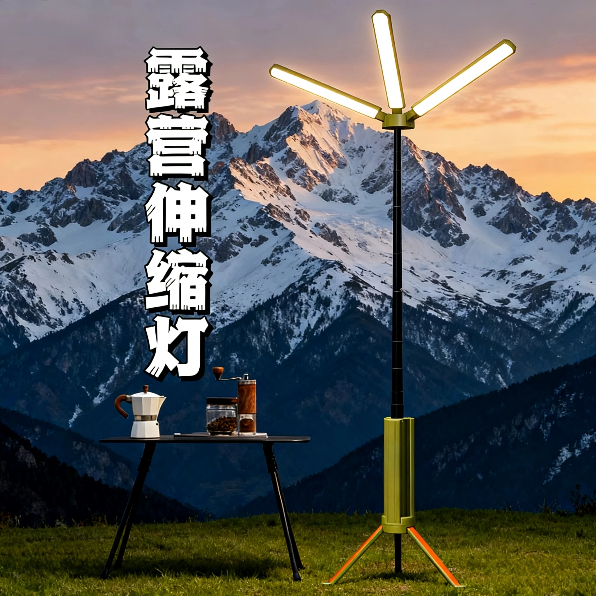

YO telescopic folding tent light tripod long battery life table lamp outdoor camping portable camping light