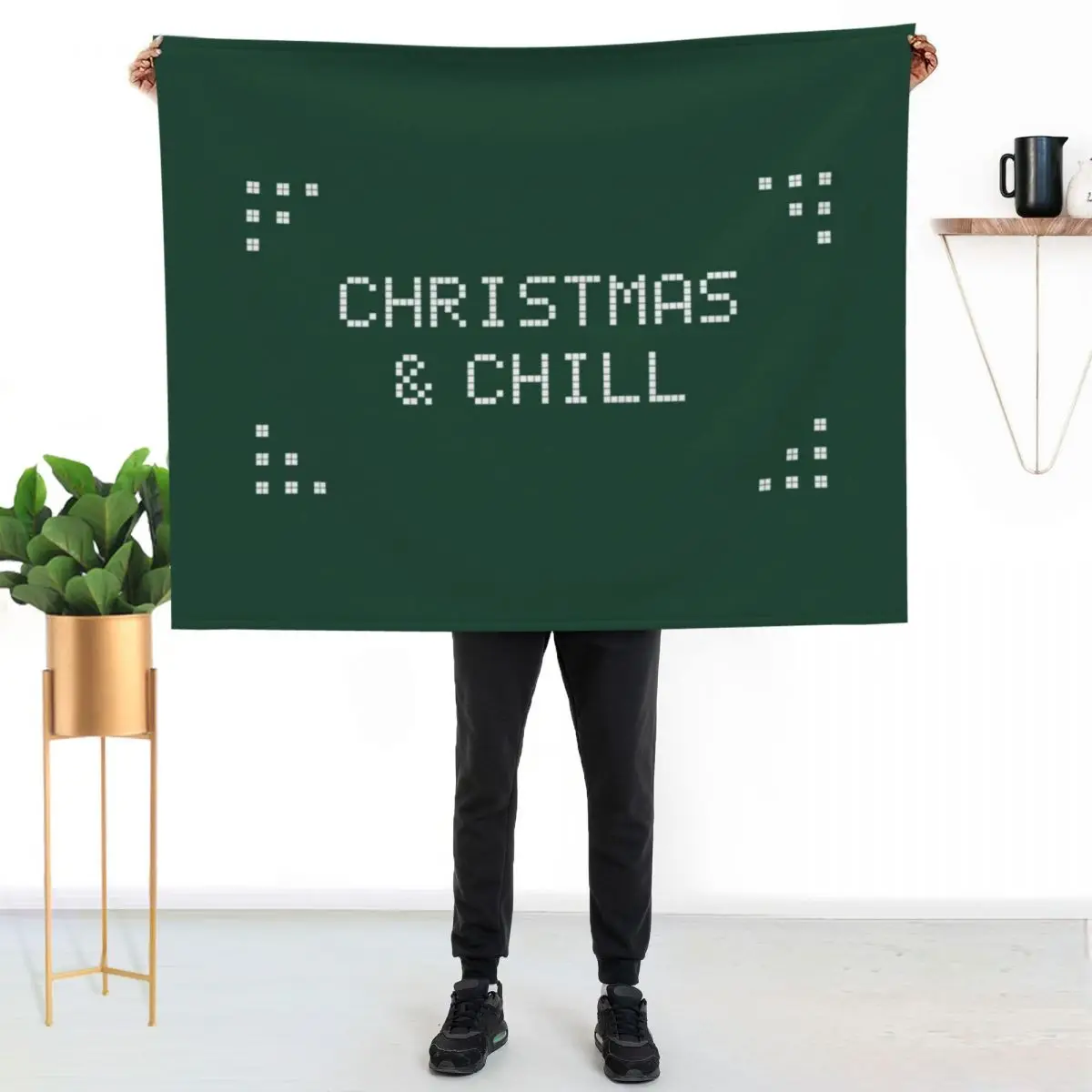 

christmas & chill Throw Blanket Modern Design Soft Blanket for Home Decor