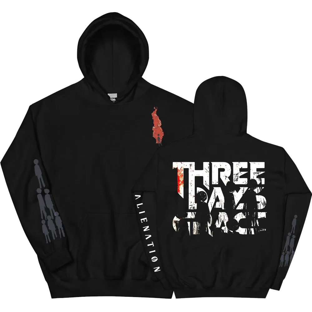 

THREE DAYS GRACE ALIENATION Hoodies Long Sleeve Fashion Hooded Sweatshirts for Male Unisex Streetwear Graphic Printing Pullovers
