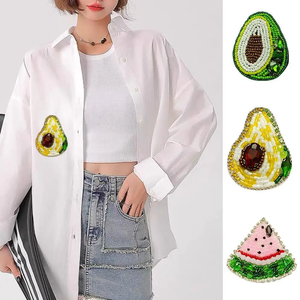 

Цельные тканевые наклейки ручной работы, красочные фруктовые серии, нашивки из бисера, используемые для украшения одежды, обуви, сумки, аксессуары для одежды