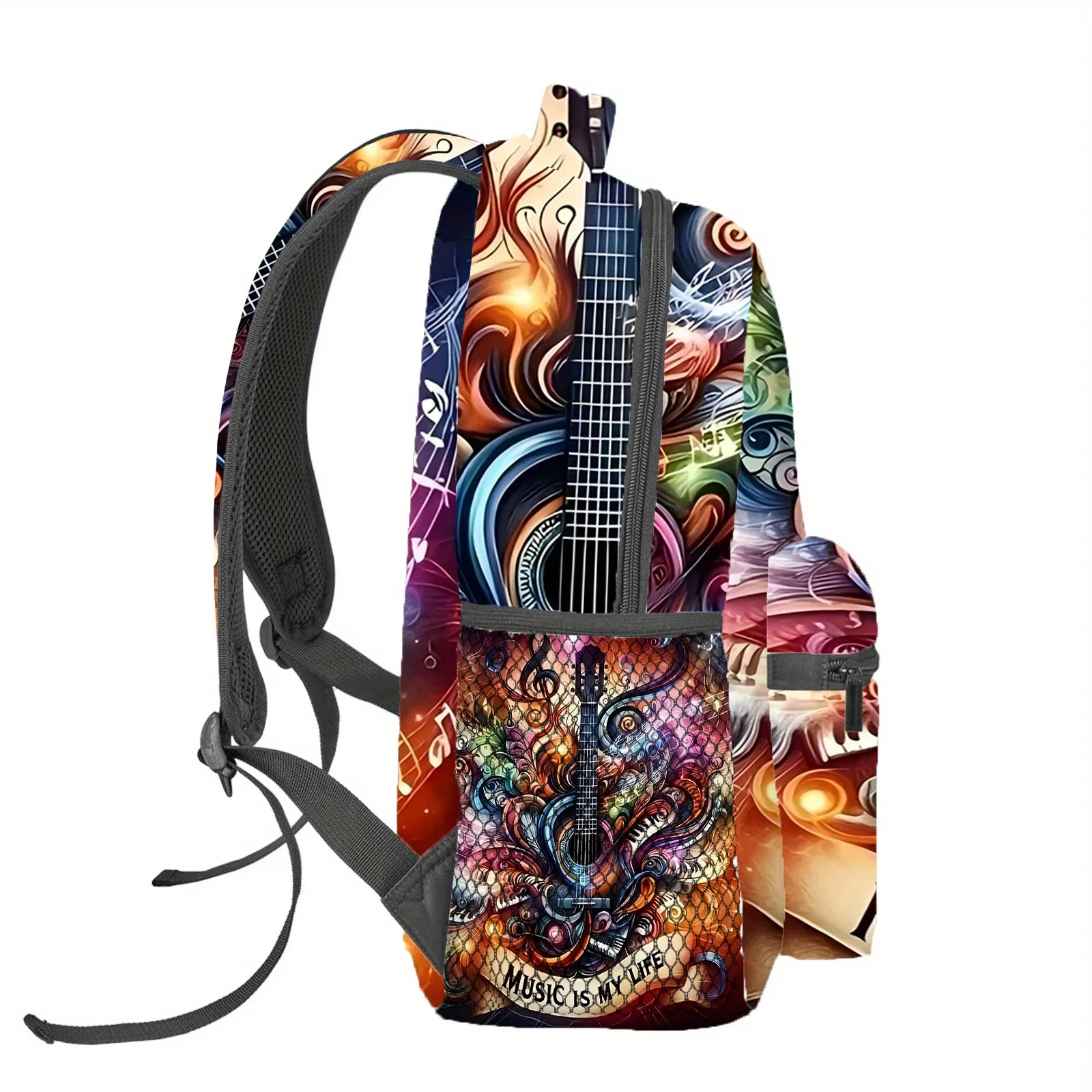 Bohemian MusicThemed Women's Backpack Lightweight Large Capacity Travel Backpack with Adjustable Straps Animal Print