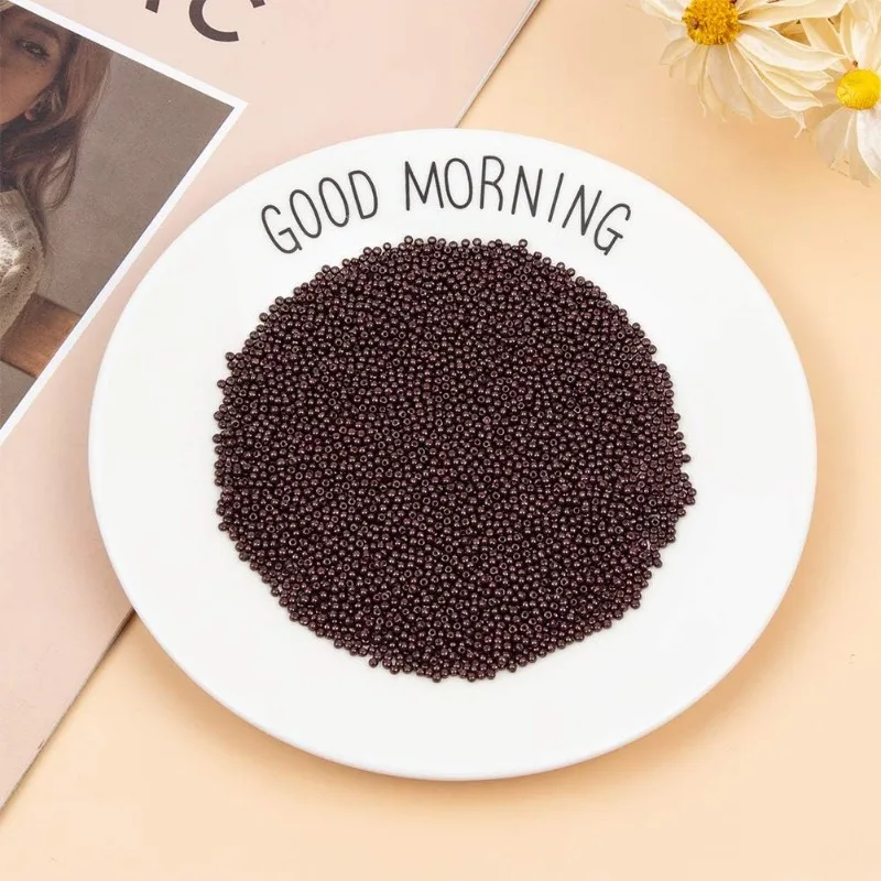 6000pcs 11/0 Glass Seed Beads 2mm Brown Seed Beads Round Pony Bead Waist Beads Mini Spacer Beads for Earring Bracelet Necklace