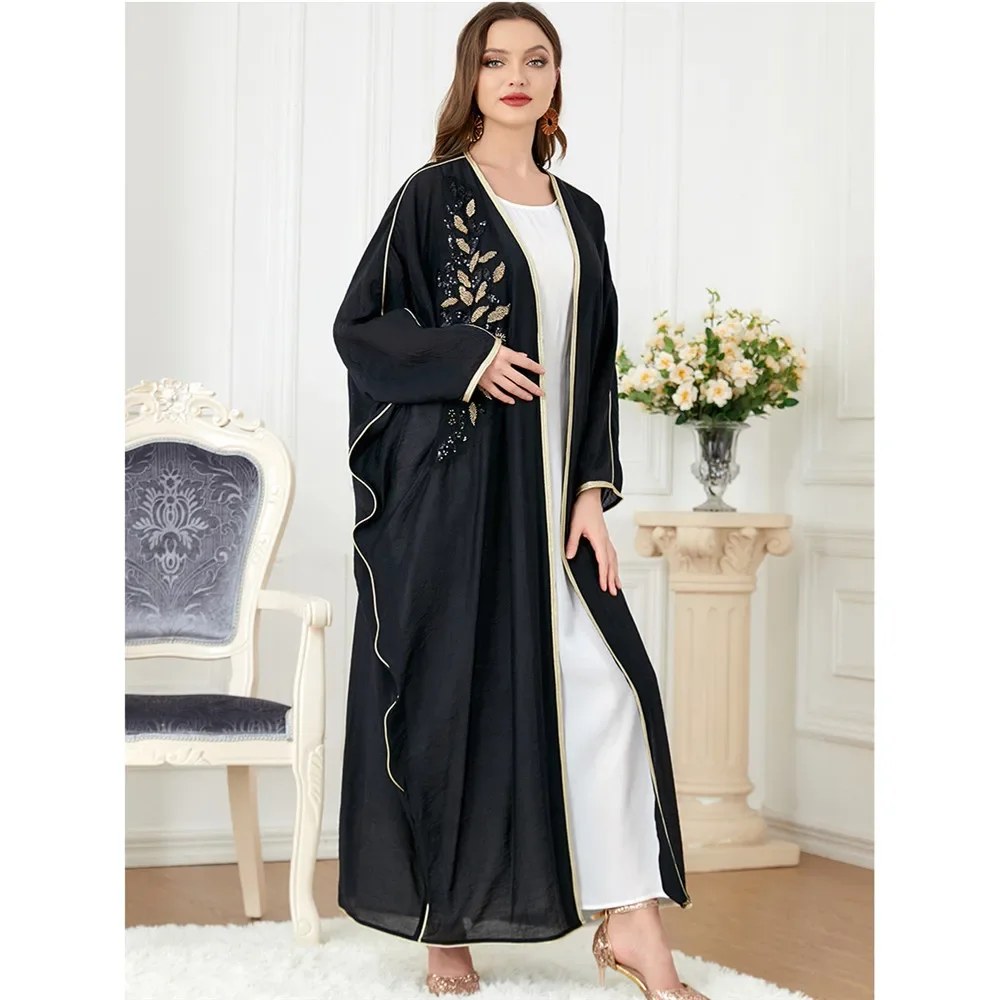 Marocco Musulmano Abaya Cardigan Aperto Maxi Vestito Delle Donne Turchia Arabo Dubai Caftano Manica A Pipistrello Abito Jilbab Islam Eid Ramadan Caftano