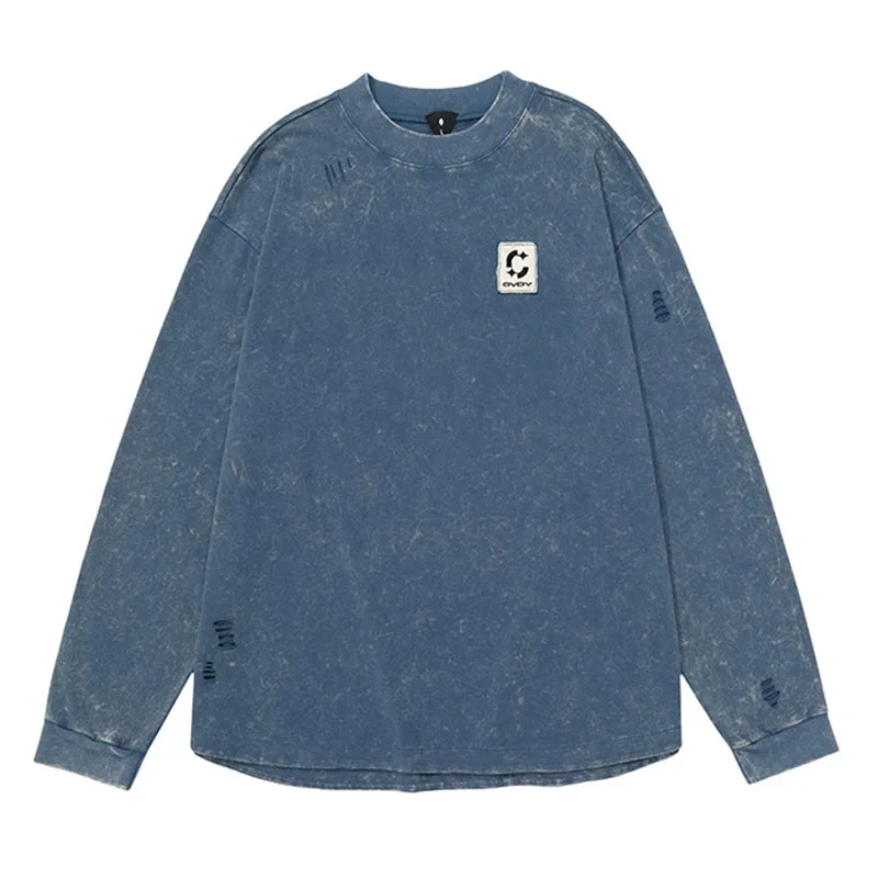 

Oversized Hip Hop Ripped T-shirt Harakuju Streetwear Top Tees For Male Vintage