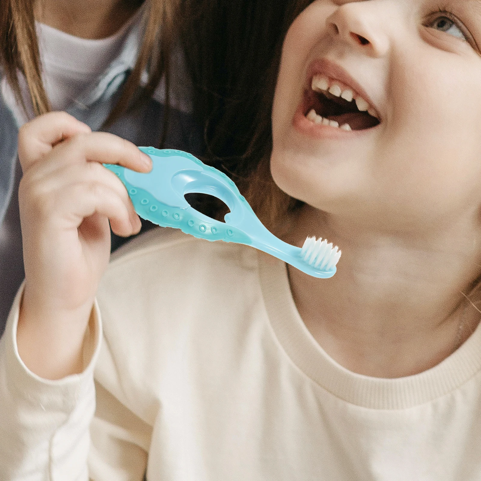

2pcs Kids Toothbrush Double Layer Soft Bristles Ergonomic Design Comfortable Teeth Training Manual Toddler Toothbrush