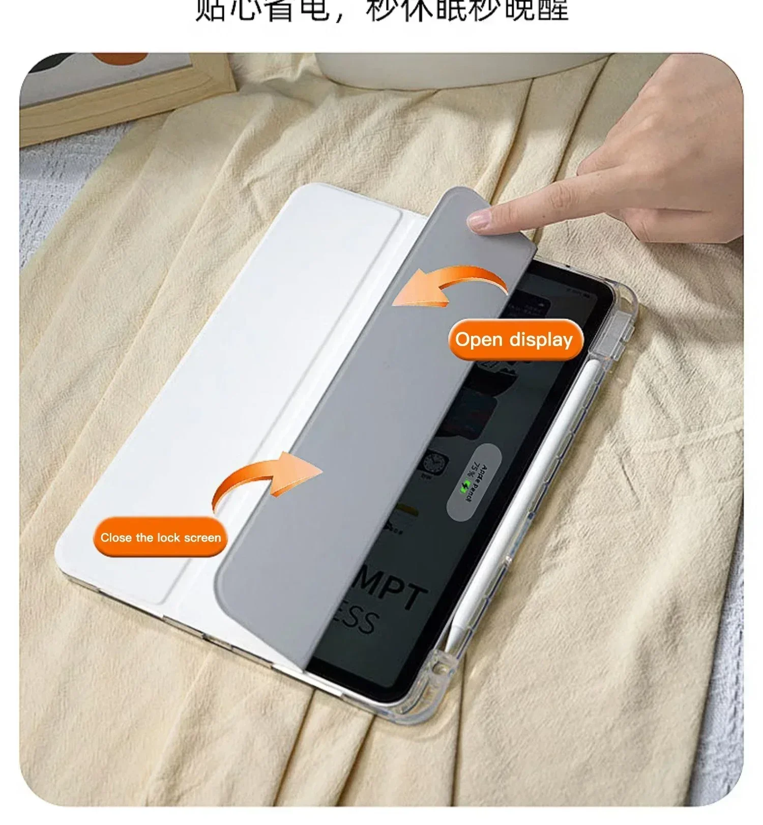 Hülle für iPad Air 11 (2026), iPad 12./11./10. Generation, 10.2, 7./8./9. Generation, iPad Pro 11, 4, 5, 10.9, 12.9 A16 A19 mit Stifthalter – Detail 11