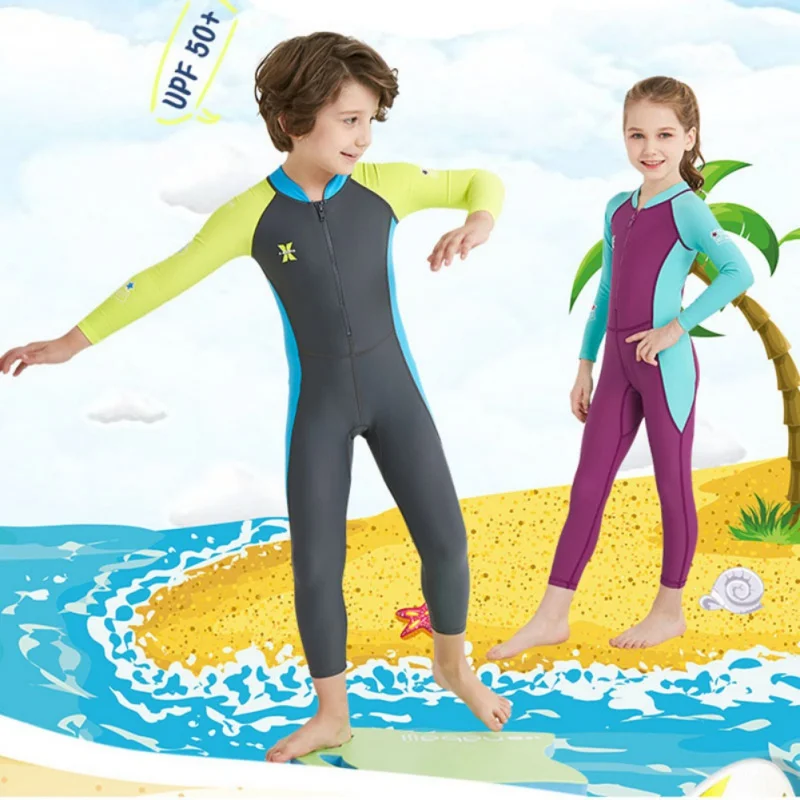 Children'S Wetsuit Uv Proof Quick Drying Waterproof Mother Elastic Not Absorbent Children'S Diving Jumpsuit Swimming Suit