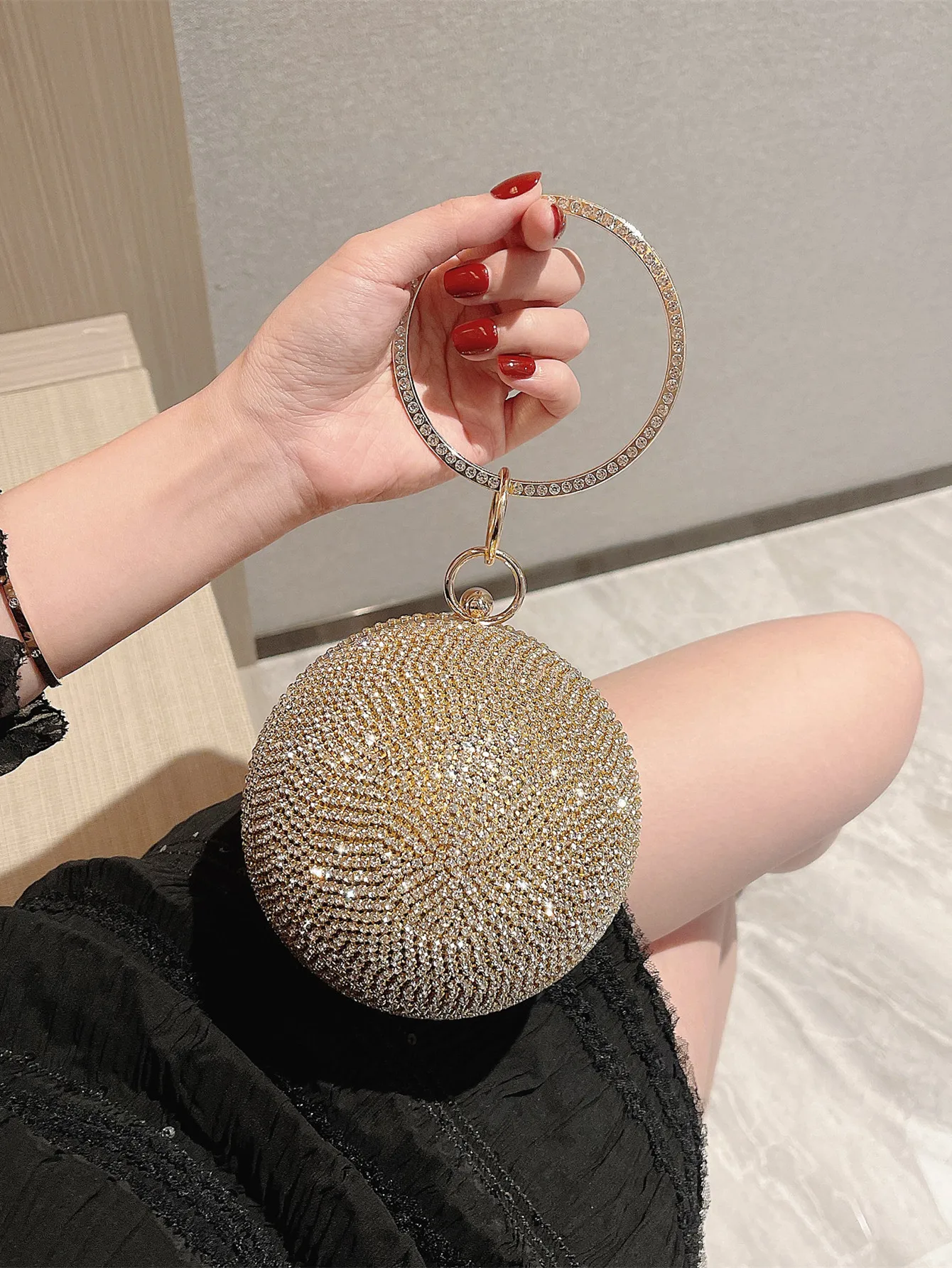 Women's Fashion Ball Sparkling Luxury Rhinestone Dinner Bag Full of Diamond Party Bag Clutch Bag Party Bag Prom Bag Evening Bag