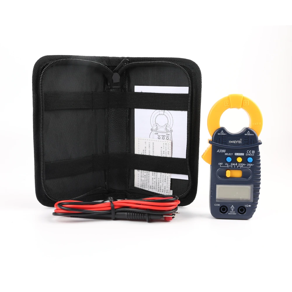 Imagem -06 - Mini Pocket Profissional Digital Clamp Multímetro Tester Medidor Tensão Corrente Resistência Capacitância Bolsa Opcional