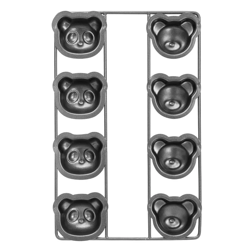 8 Cavity Bear Bakeware Madeleine Baking Pan Cartoon Animal Shape Muffin Cakes Home DIY Baking Mold Carbon Steel Decoration Tool