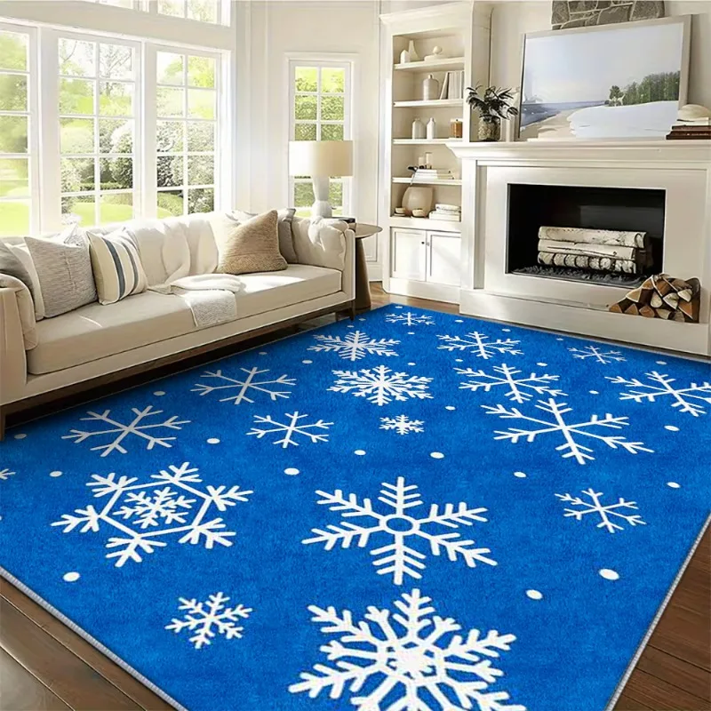 Red Golden Star Area Rug Sparkle Star Pattern Rectangle Floor Rug for Living Room Indoor Festive New Year Decor Large Area Rug