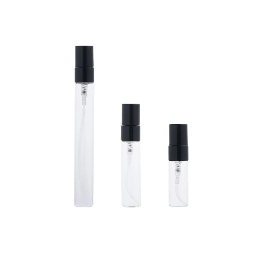 Transparent Gold Silver Cap Sample Vials Moisturizer Refillable Glass Bottle Spray Bottle Cosmetic Container  Atomizer