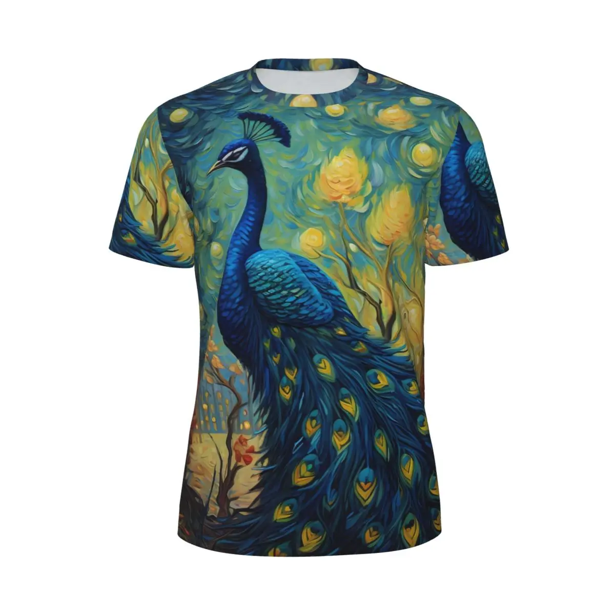 Fantasy Painting About Peacock T-Shirt Couple Vintage Running T-Shirts Comfortable Summer Fashion Tees Design Oversized Clothing