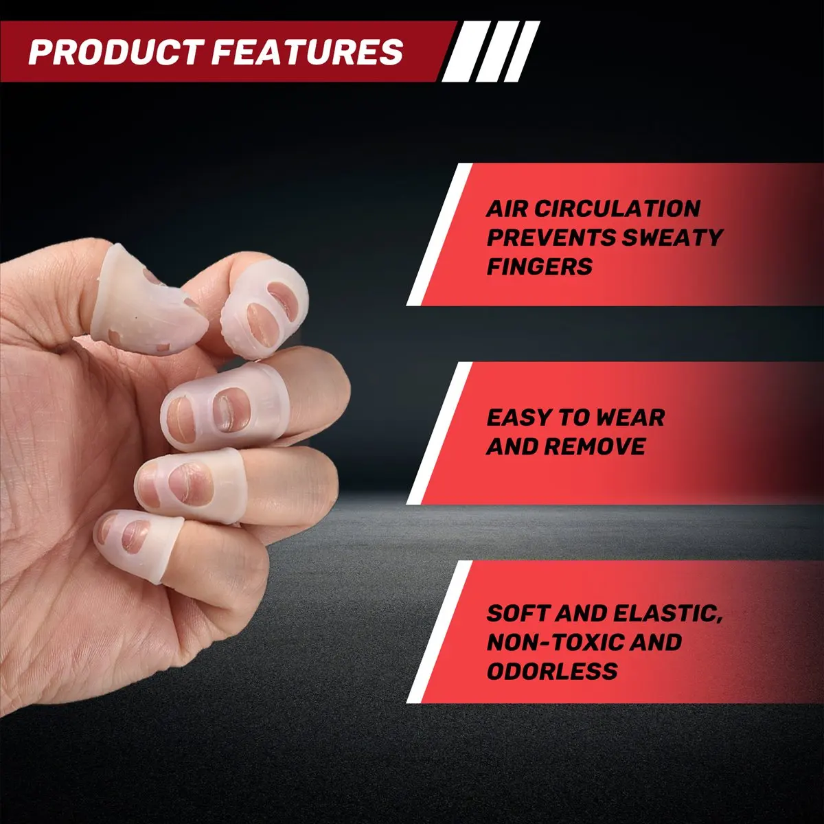 Attractive- 40 Pcs Fingertip Protectors, 5 Sizes Ukulele Finger Caps,for Guitar Ukulele Stringed Instruments