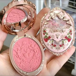 Flower Knows Strawberry Rococo Series Embossed Blush Face Makeup Matte Shimmer Pigment Waterproof Natural Nude Brightening Cheek