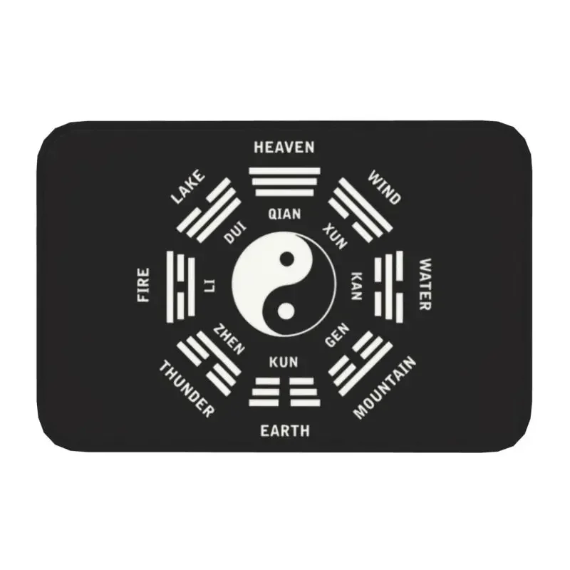 Black and white yin  yang tai chi gossip carpet entrance door mat non-slip living room porch  home decoration