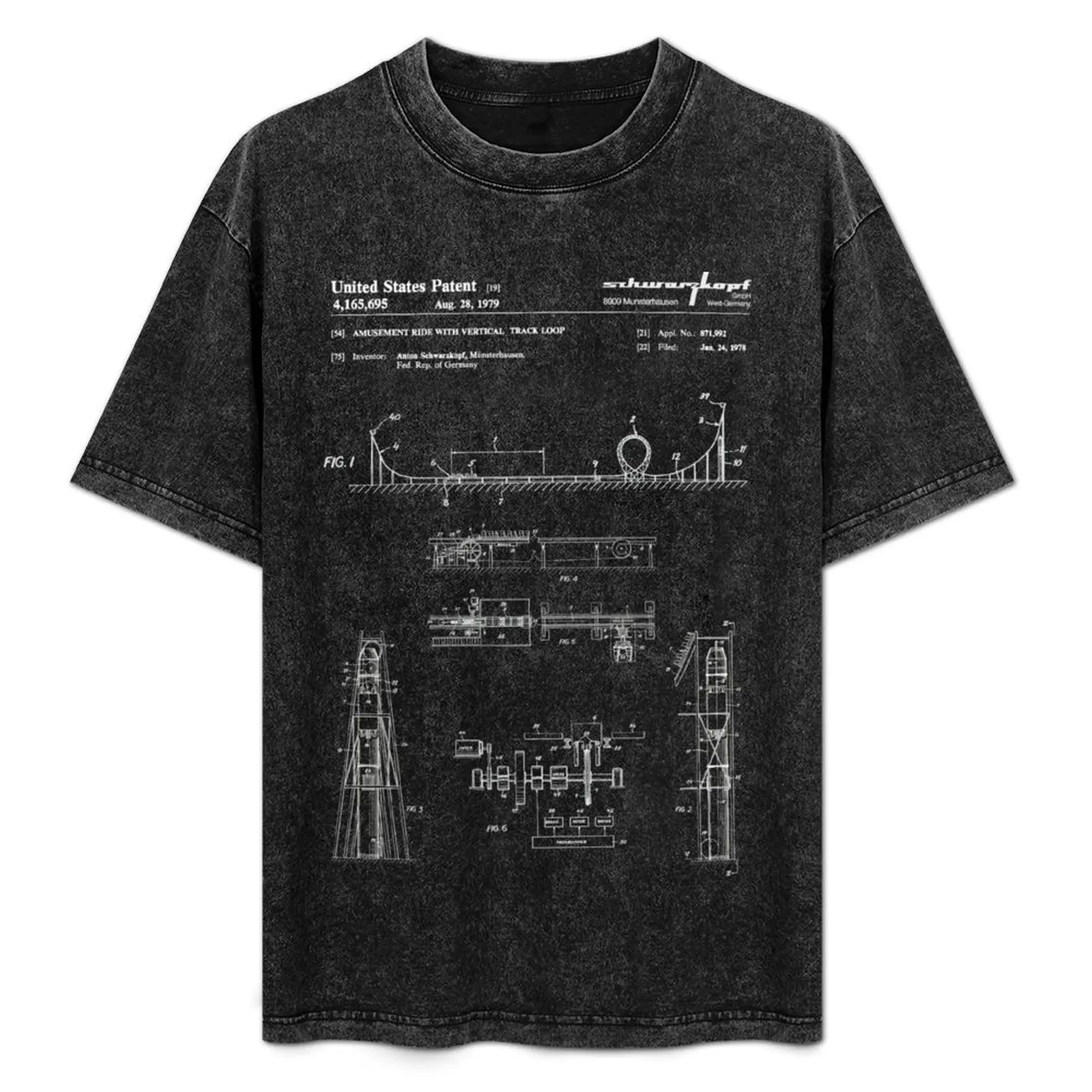 Works of Schwarzkopf-Shuttle Loop-Camiseta de edición blanca, camiseta gráfica de peso pesado, camisetas vintage para hombres
