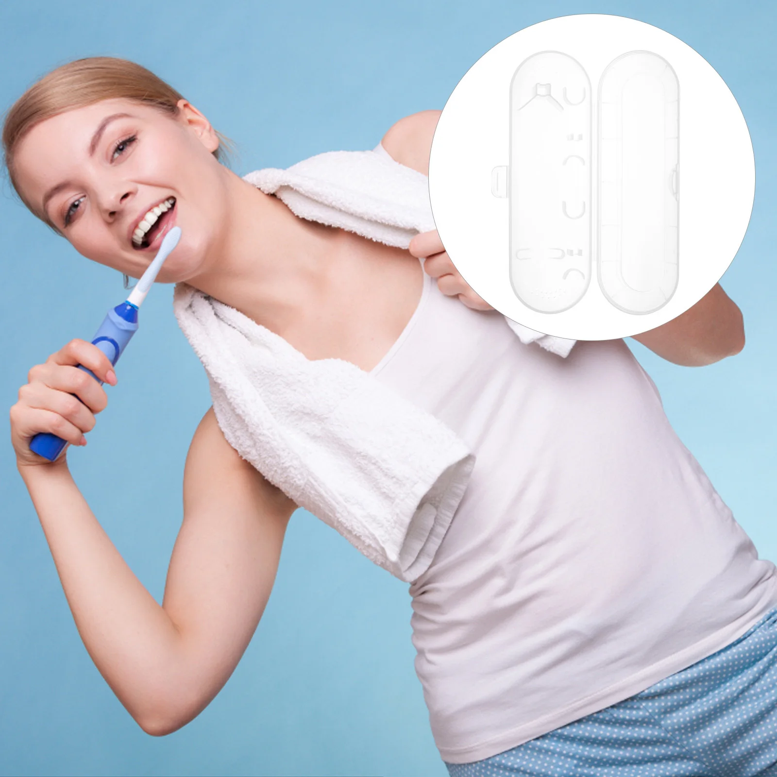 

Portable Electric Toothbrush Case Food Grade Inner Tray Durable Cover for Transparent Travel Storage for Camping Hiking