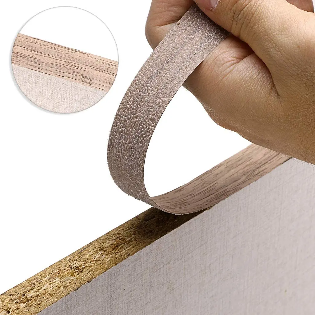 Natürliches schwarzes Walnussholzfurnier, Kantenanleimmaschine, vorgeklebt mit Heißschmelzklebeband, flexibles Holzband für Möbel – Detail 6