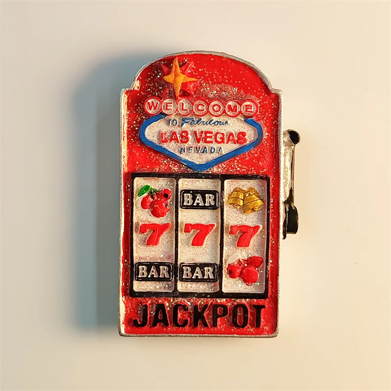 America，Las Vegas，slot machine，3D Stereoscopic，Tourism souvenirs，Resin painting，decoration home，fridge magnets