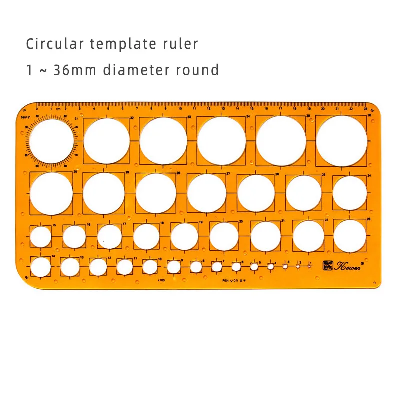 Template Measuring Ruler Circular Oval Ruler Durable K Resin Drawing Design Furniture Architect Template Drafting Ruler