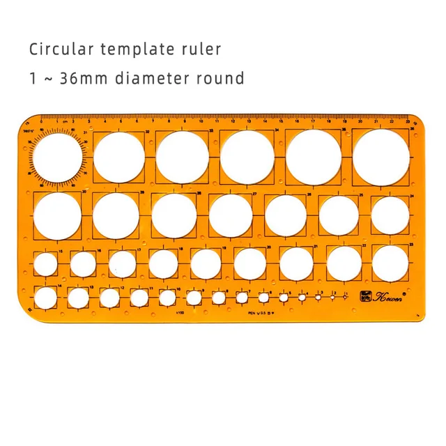 Template Measuring Ruler Circular Oval Ruler Durable K Resin Drawing Design Furniture Architect Template Drafting Ruler 4