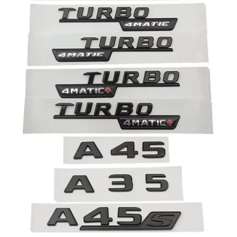 

ABS Chrome For Mercedes A 35 45 AMG W177 W176 A35 A45 A45S TURBO 4MATIC Car Trunk Letters Emblem Badge Logo Stickers Accessories