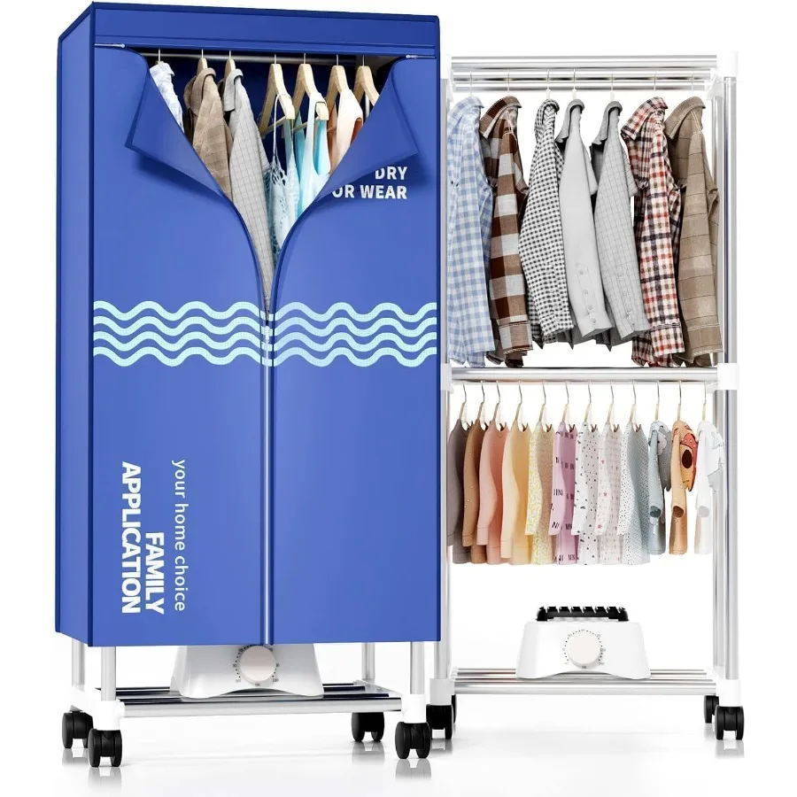 

Portable Clothes Dryer with Timer Function for Home and Apartments 60-Inch Large Capacity Electric Drying Rack with Built-in Ti