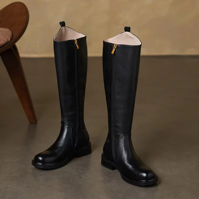 New Equestrian Boots Zippers Equestrian Supplies Long Boots Riding Equipment Non-Slip Ultra Footwear Resistant Horse Rider Shoe