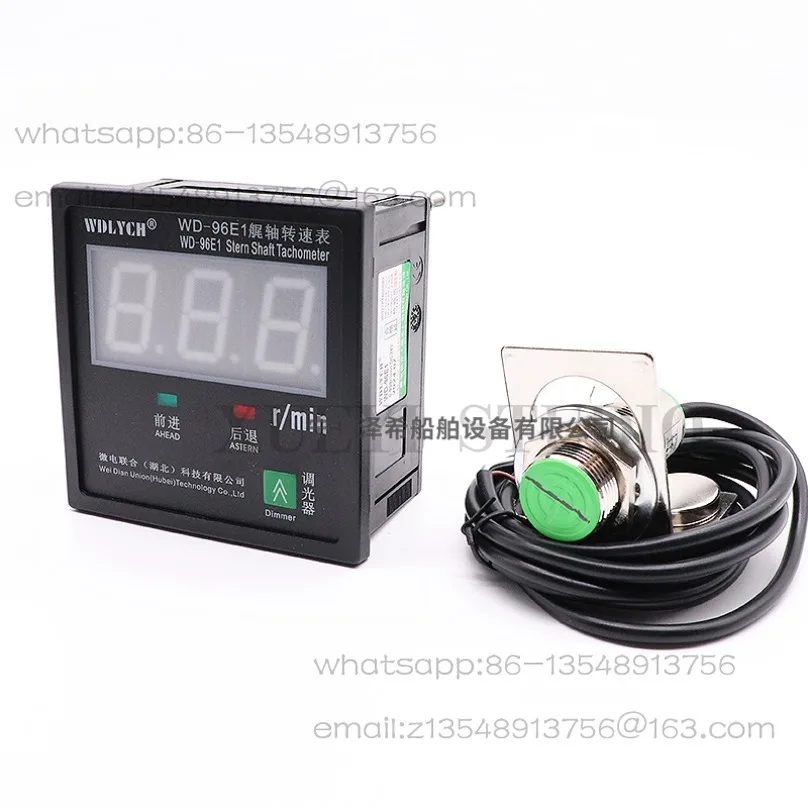 Marine digital display stern shaft tachometer WD-96E1 tail shaft speed indicator sensor probe 24V