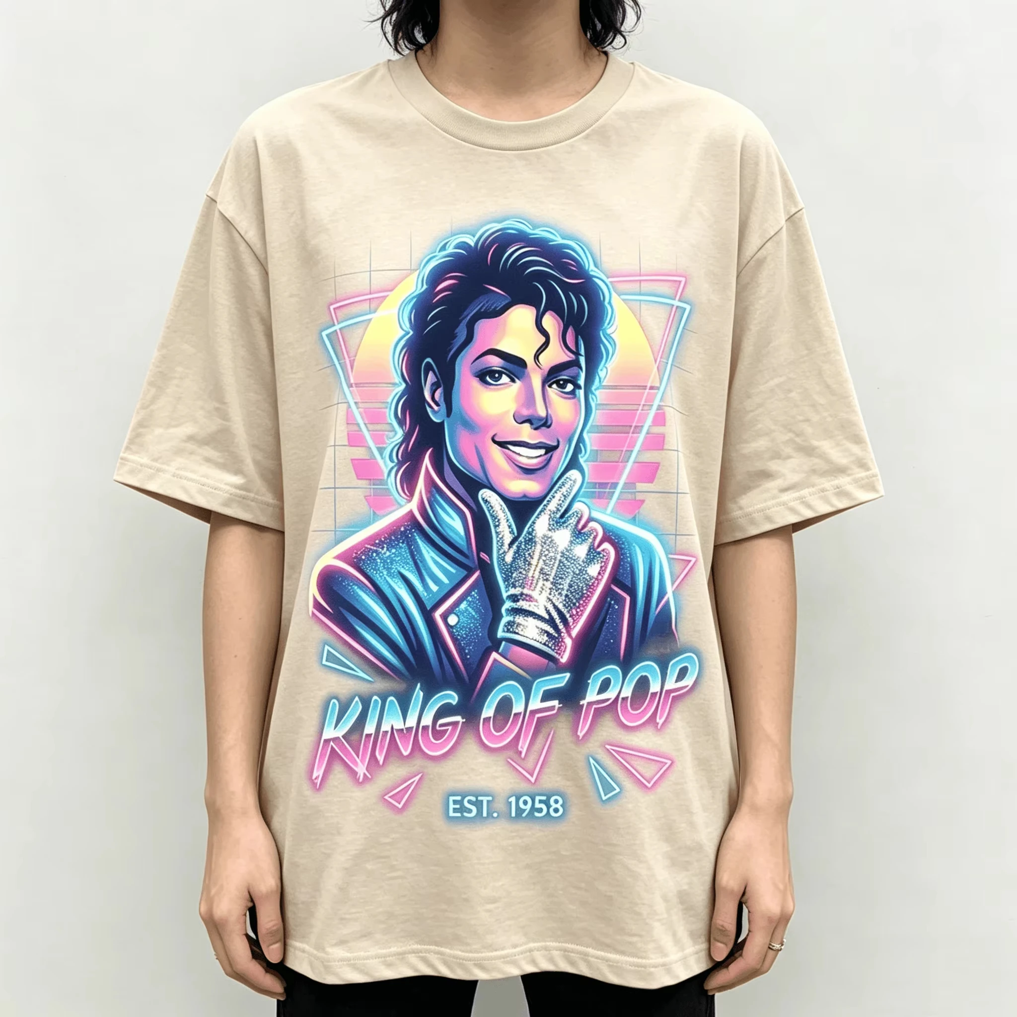 2026 Movie Michael Jackson MJ - King of Pop Men T Shirt Unisex Summer Short Sleeve Vintage Oversized Tee Y2k Tops Neon Vaporwave
