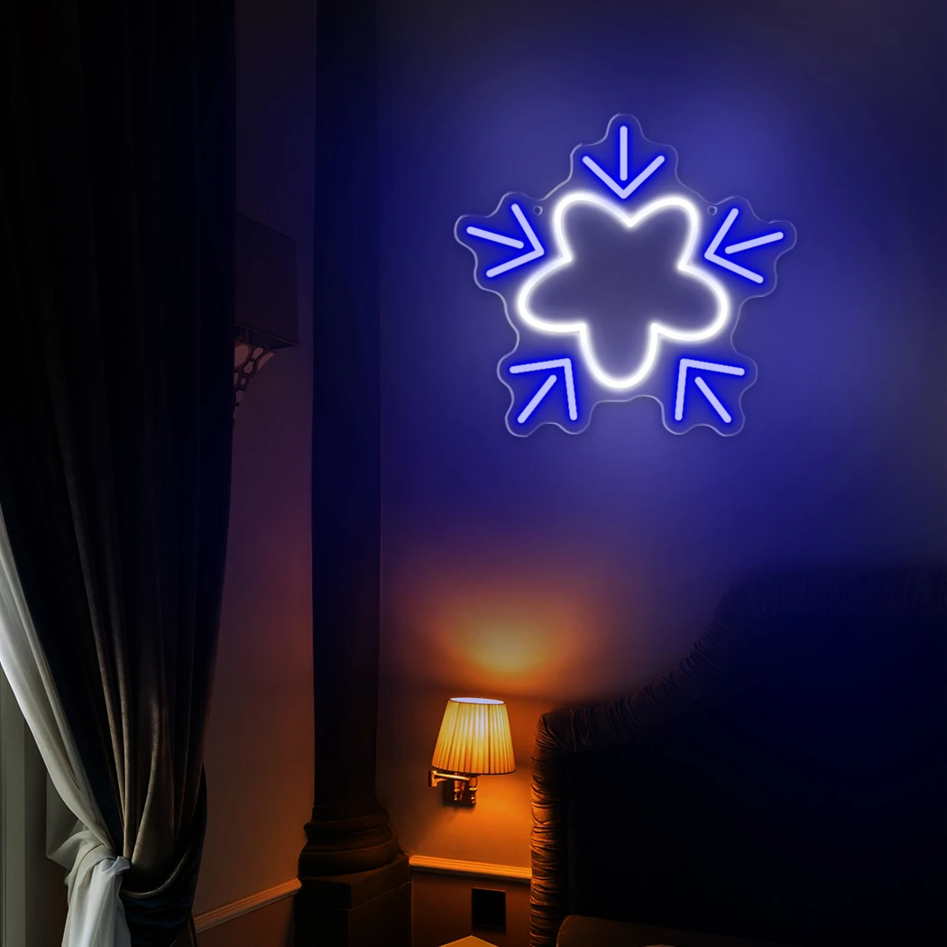 Snowflake LED Neon Light USB Powered Vibrant Colors for Holiday Decor Party Ambiance Perfect for Bedroom New Year Celebrations