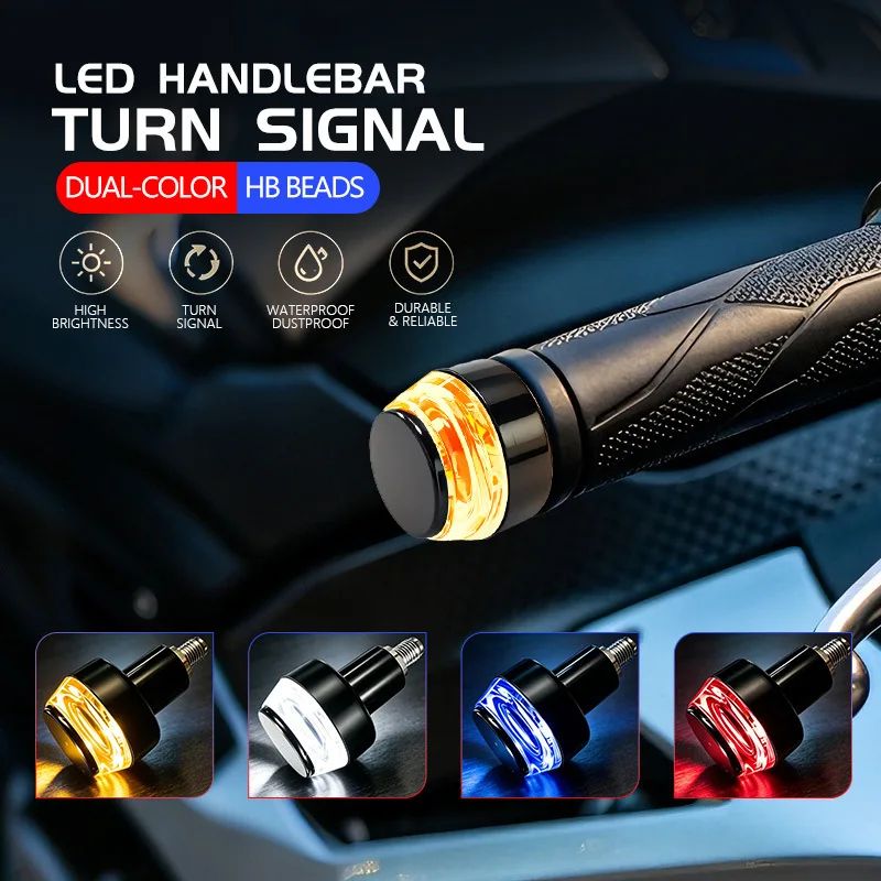 Image of 1 Paar 22mm Lenkerenden-LED-Leuchten Blinker Universelle Cafe Racer Roller Motorrad Zubehör