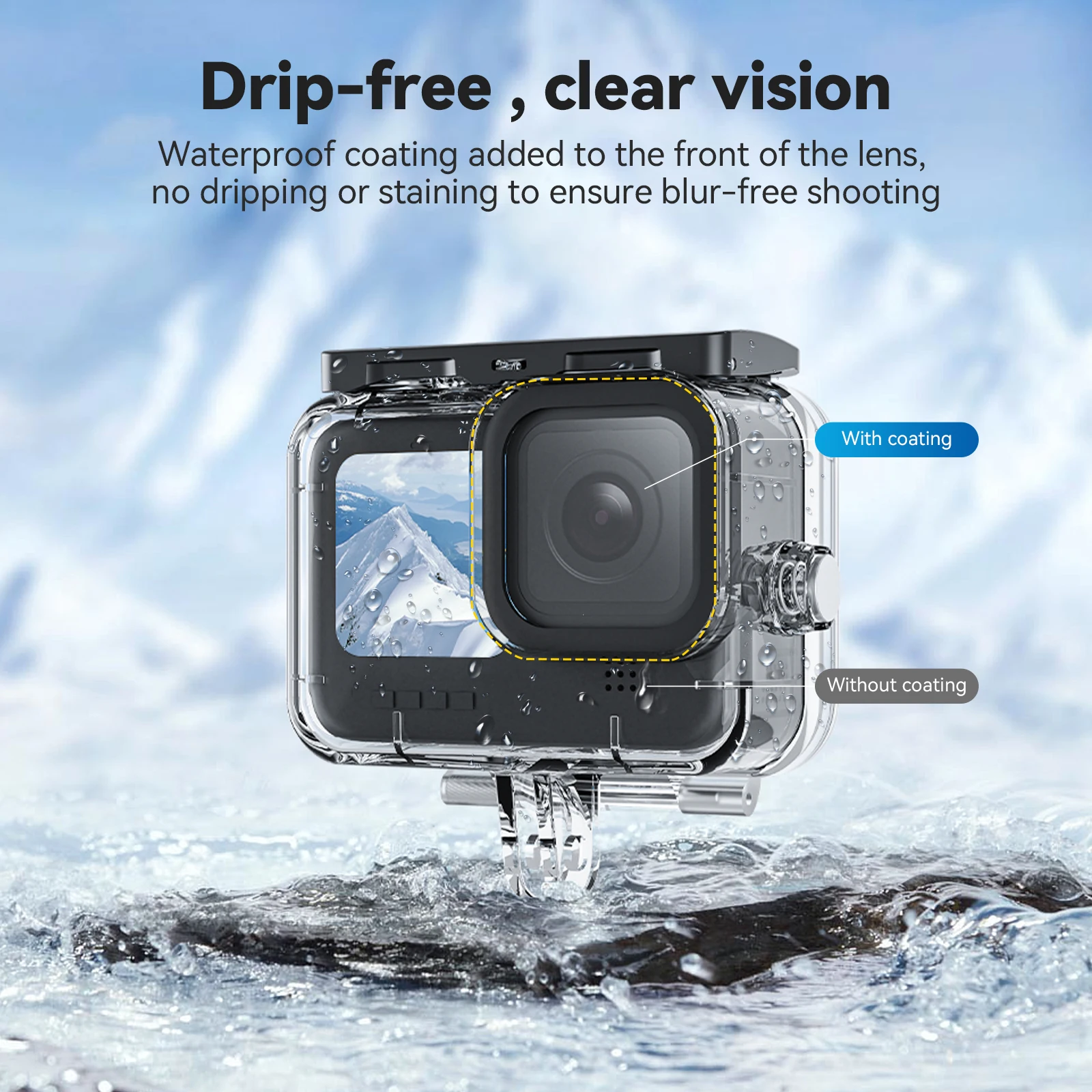 

TELESIN Waterproof Case Protective Case Combo Underwater Tempered Glass Lens Diving Housing Cover for GoPro Hero 13 12 11 10 9