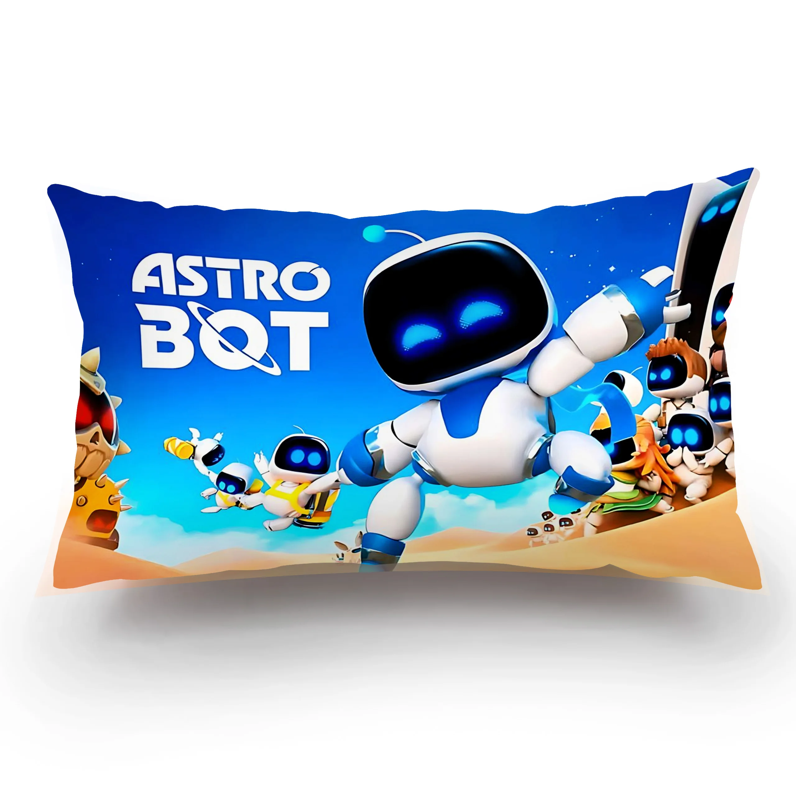 Capas de almofada astrobot dormir quadrado dos desenhos animados sofá decorativo casa dupla face impressão curta pelúcia bonito capa de almofada