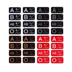 A B AB O Rh + - Positive Negative 3D PVC Blood Type Patch Military Hook and Loop Sew on Patches Badge for Backpacks 5x2.5cm