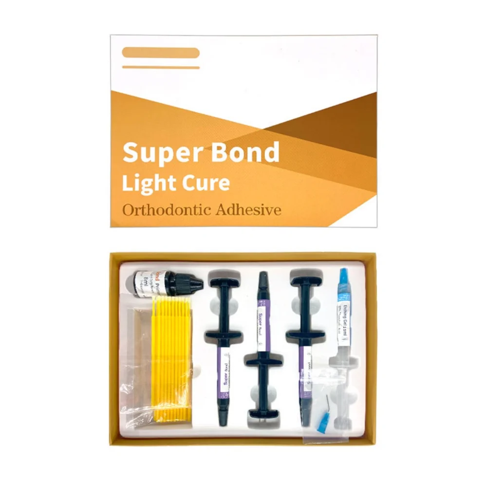 Dental Orthodontic Light Cured Adhesives Braces Glue Kit Etchant Acid Gel Light-Cure Paste Primer For Bonding Brackets Braces