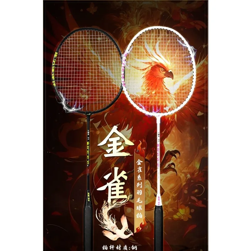 Double Fish badminton racket, children's student badminton racket, non-full carbon, ultra-lightweight, durable