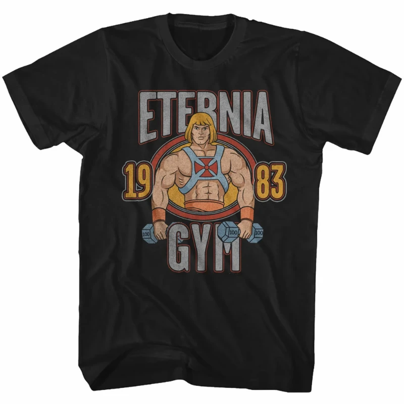 Schwarzes T-Shirt für Erwachsene, Harajuku, Herren, Universe Master He Man Gym