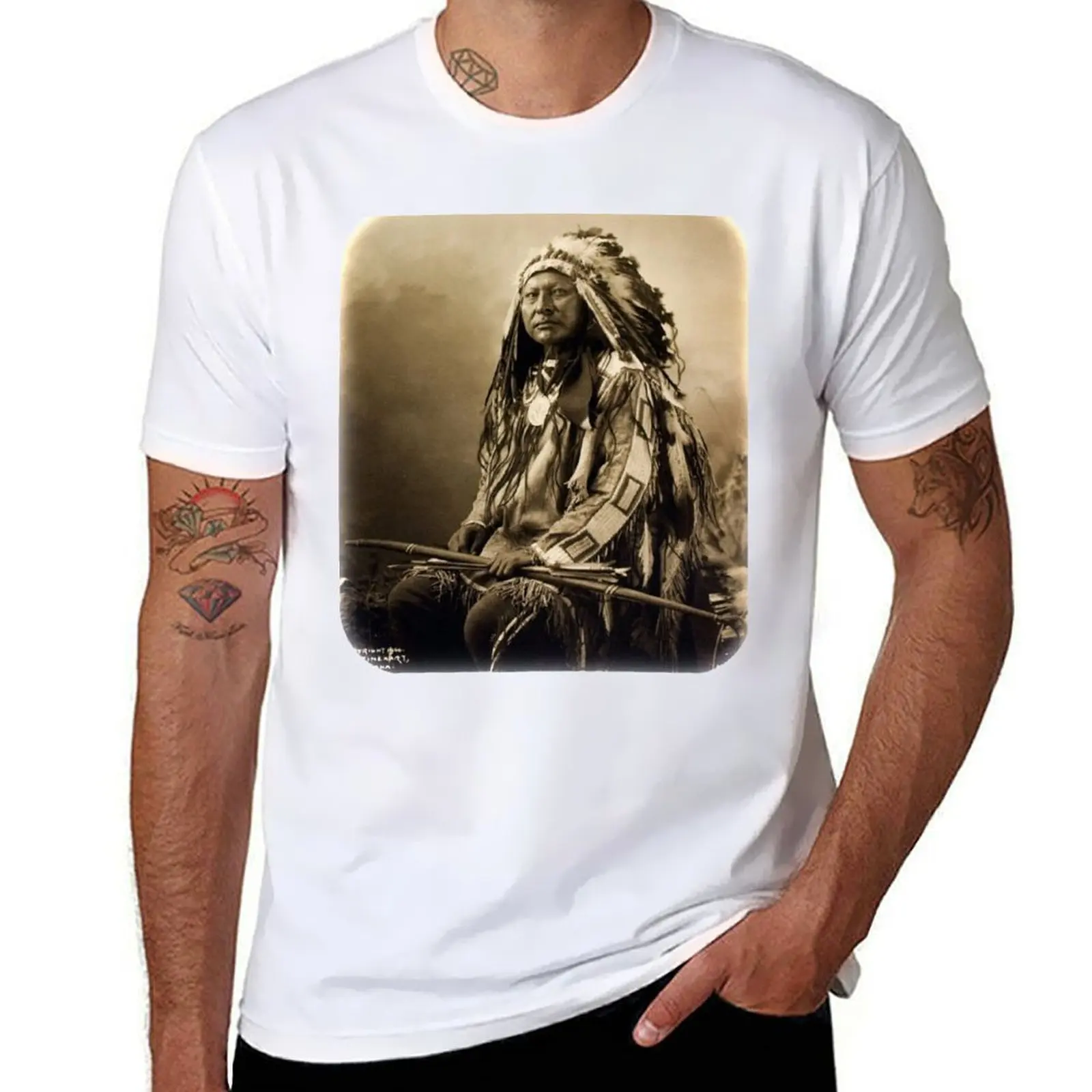 Camiseta de secado rápido para pesca con diseño de ciervo estriado de los nativos americanos Lakota Sioux