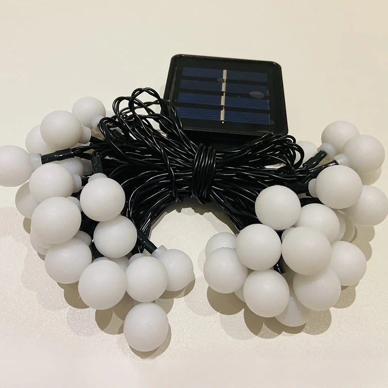 

100 LED Frosted Globe Solar String Lights IP65 Outdoor Fairy Light For Halloween Christmas 2024 Party Garden Decoration 8 Modes