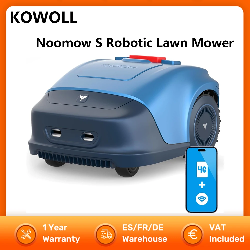 KOWOLL Robotic Lawnmower for Garden up to 1000m²  Parallel Tracks Charging Station Included, 4.4 Ah Lawn Mower Robot