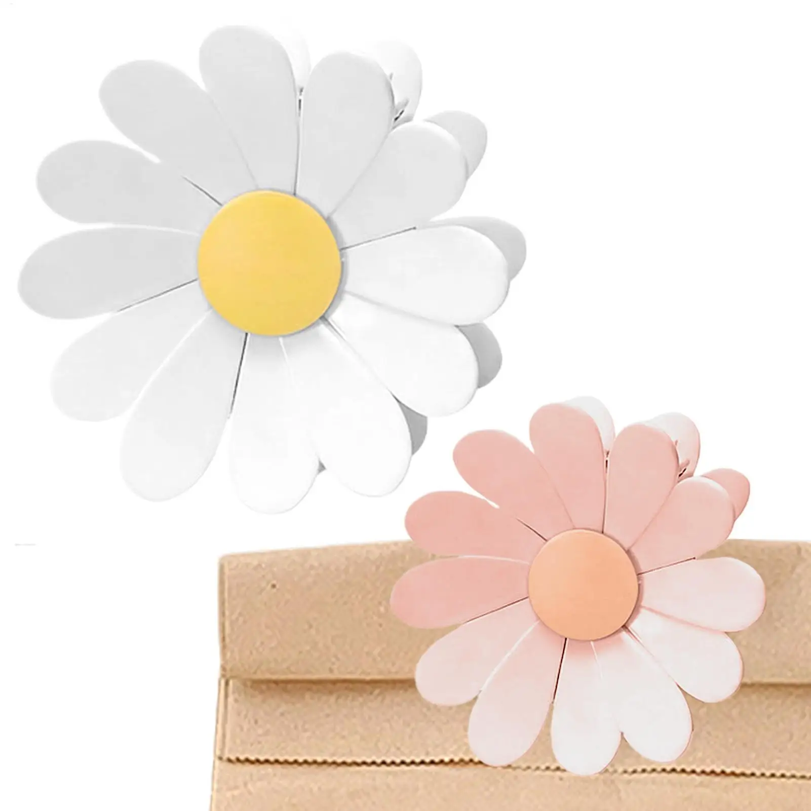 2 in 1 Magnetic Fridge Magnets Flower Type Multifunctional Sealing Clips for Food Storage Food Sealing Clips Kitchen Accessories