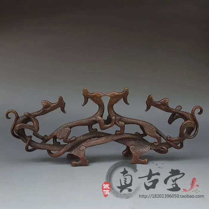 Special Antique Pure Copper Dragon Ornaments Dragon Pen Holder Stationery Home Decoration Craft Gifts Antique Bronze Collection