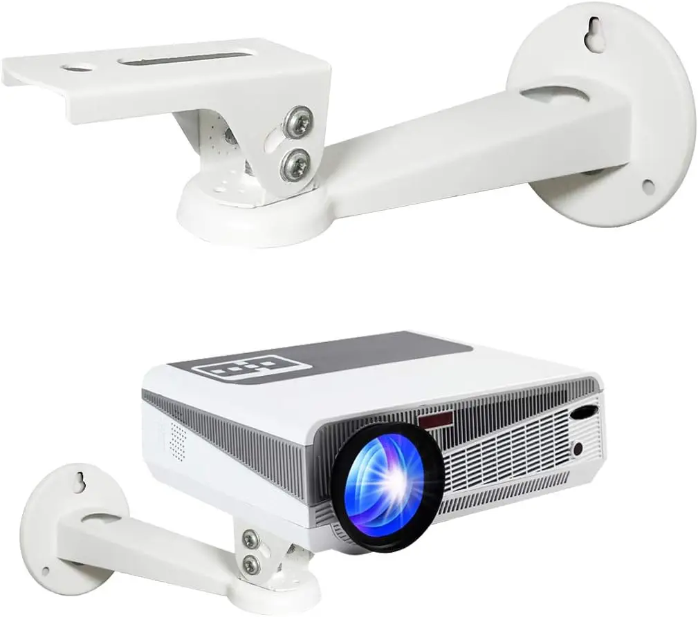 

Angle Adjustable Projector Wall Mount, 360° Rotatable, 7.9" Arm, 11 lbs Load, 1/4" Screw, White