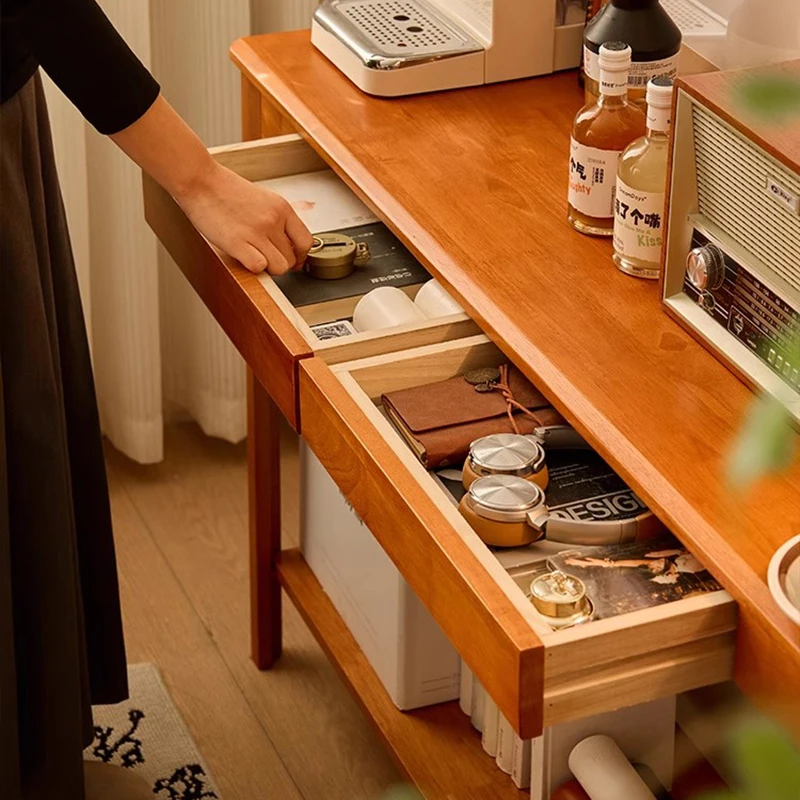 French Minimalist Console Tables With Drawers Storage Slim Rustic Console Tables Aesthetic Trendy Consola Mueble Furniture image 3