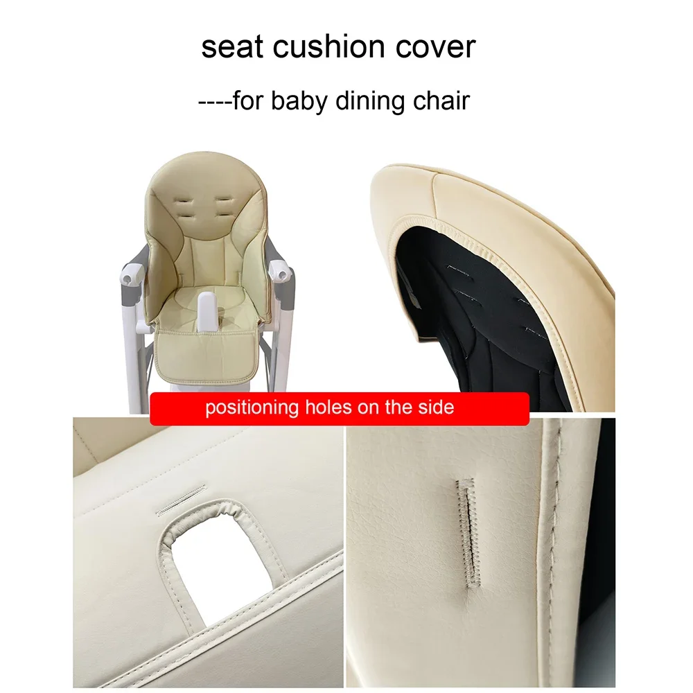 Seat Cushion For Peg perego Siesta Zero 3 Aag Prima Pappa High Chair Baby Stroller PU Leather Safety Belt Shoulder Crotch PAD