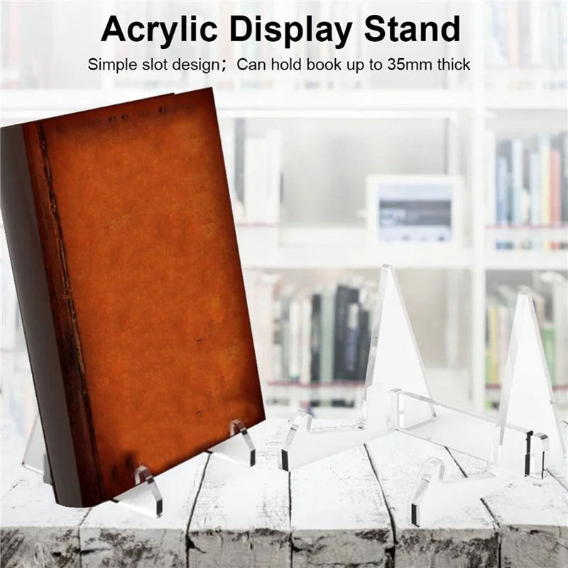 ABBY-6X Vinyl Record Storage Holder Acrylic Record Display Stand Portable Book Display Stand