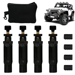 4pcs Automatic Tire Deflators Set Of 4, Adjustable Pressure Suitable For Offroad Vehicles Motorcycle Use Air Down Tool
